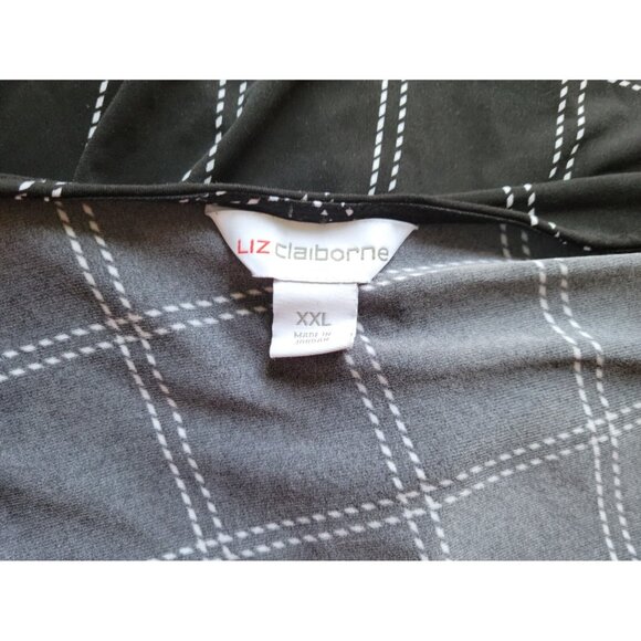 Liz Claiborne Womens Top XXL Plus Sleeveless Wrap Checkerboard Plaid PLA26E - Picture 6 of 8